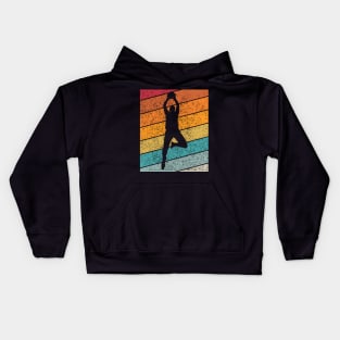 Basketball Slam Dunk Outdoor Sports Retro Sunset Design Kids Hoodie